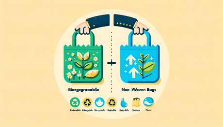 A graphic showing the eco-friendly nature of U Cut non-woven bags, including a comparison chart between plastic bags and non-woven bags..jpg